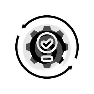 implementation business process glyph icon vector illustration