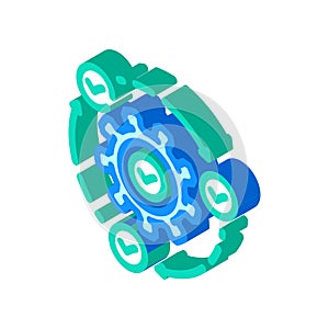 implementation business process isometric icon vector illustration