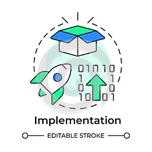 Implementation multi color concept icon