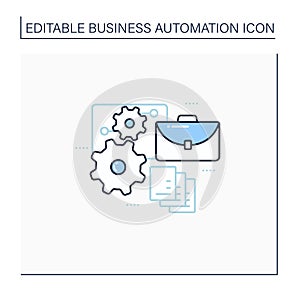 Implementing business automation line icon