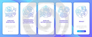 Implementing CIAM benefits blue gradient onboarding mobile app screen photo