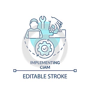 Implementing CIAM turquoise concept icon photo