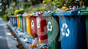 Implementing a Citywide Recycling Program with Marked Bins on Every Street Corner for Sustainable photo