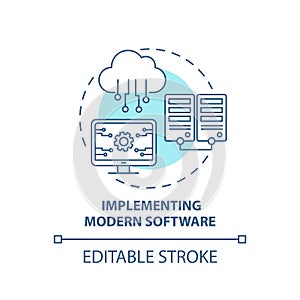 Implementing modern software concept icon