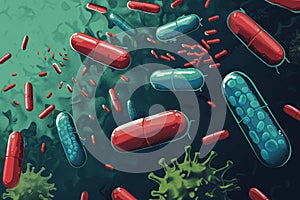 Implications of antimicrobial resistance: antibiotic resistance illustration