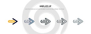 Implies if icon in different style vector illustration. two colored and black implies if vector icons designed in filled, outline