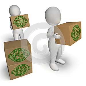 Import Boxes Show Importing Goods and Merchandise