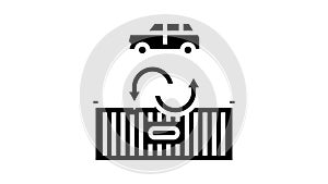 import car glyph icon animation