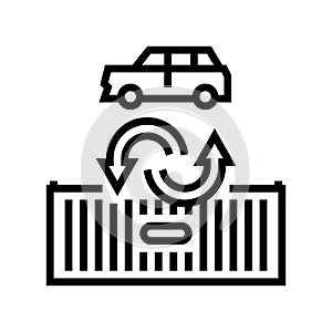 import car line icon vector illustration