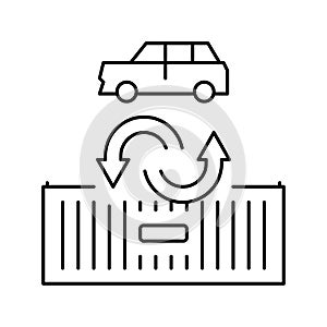 import car line icon vector illustration