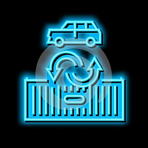 import car neon glow icon illustration