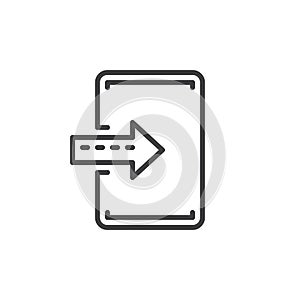 Import, enter line icon, outline vector sign, linear style pictogram isolated on white. Symbol, logo illustration. Editable stroke