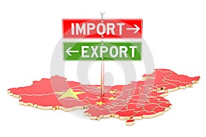 Import and export in China concept, 3D rendering