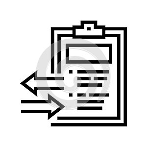 import and export document line icon vector illustration