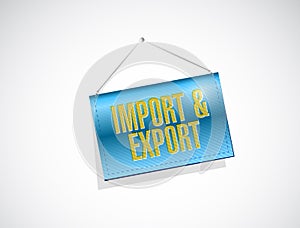 import and export hanging banner. illustration