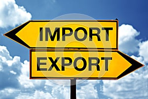 Import or export, opposite signs