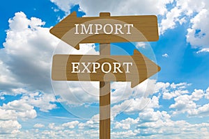 Import and Export road sign illustration design.