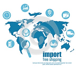 Import free shipping set icons