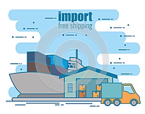 Import free shipping set icons