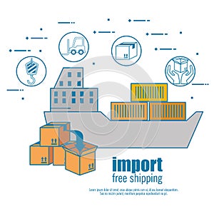 Import free shipping set icons