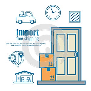 Import free shipping set icons