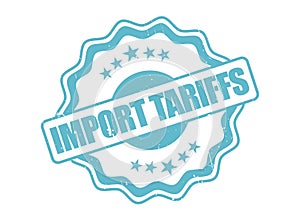 Import Tariffs Rubber Stamp Seal with a Decorative Border