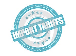 Import Tariffs Rubber Stamp Seal with a Dotted Circle