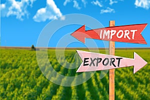 Import versus export in agriculture