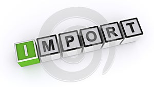 Import word block on white