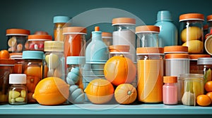 Importance of proper medication usage and storage. organized medical space for dispensing