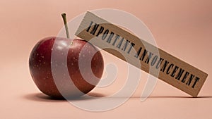 An important announcement sentence was written. Wooden concept studio shoot