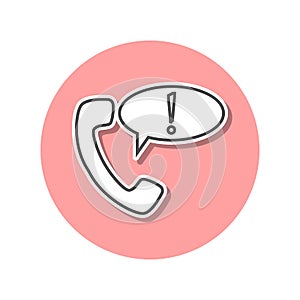 Important call sticker icon. Simple thin line, outline vector of web icons for ui and ux, website or mobile application