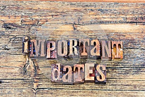 Important dates bulletin message sign remember calendar schedule