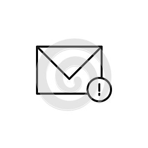 Important mail icon Flat line illustration