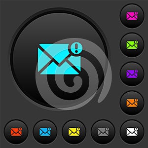 Important message dark push buttons with color icons