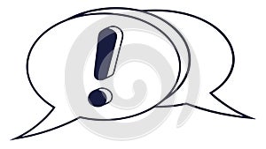 Important message icon with exclamation mark in a speech bubble, vector design Generative AI