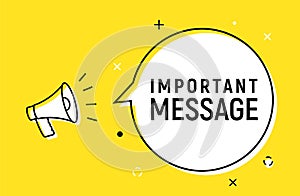 Important message sign illustration. Attention please important information background banner