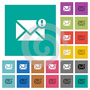 Important message square flat multi colored icons