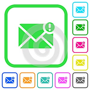 Important message vivid colored flat icons icons