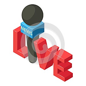 Important news icon, isometric style