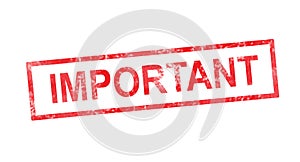 Important in red rectangular stamp