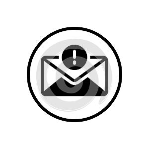Black solid icon for Importantly, message and mail photo