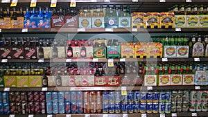 Imported beers selling at supermarket