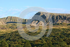 The imposing Cadair Idris Mountain range in Wales