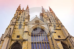 Imposing Canterbury Cathedral building England