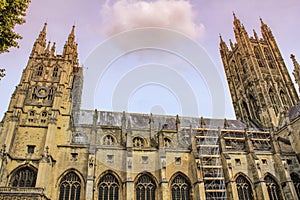 Imposing Canterbury Cathedral building England