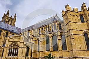 Imposing Canterbury Cathedral building England