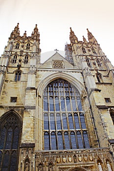 Imposing Canterbury Cathedral building England