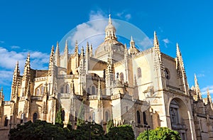 The imposing cathedral of Segovia