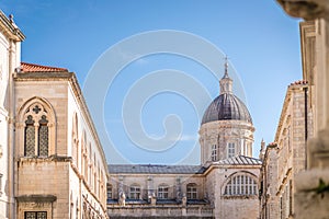 Imposing Church tower dome in Dubrovnik